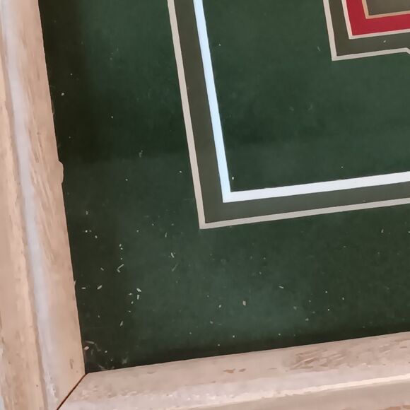 VTG Barbara Mock Radish Print Matted And Framed Green Red Black & White Checks - Picture 10 of 13